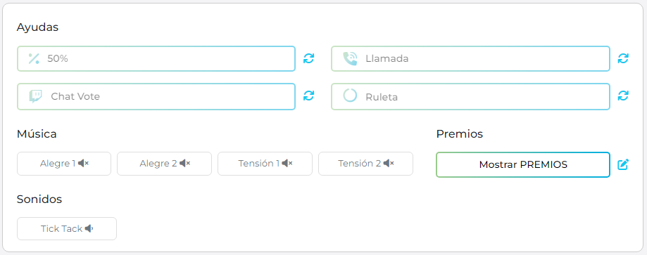 juego de preguntas panel control comodines